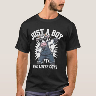 Camiseta Apenas um menino que ama a fazenda de vacas