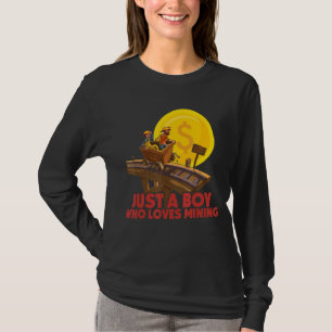 Camiseta Apenas um menino que ama a mineração para Bitmoney