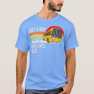 Camiseta Apenas Um Menino Que Ama A Vintage Dos Ônibus