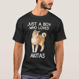 Camiseta Apenas Um Menino Que Ama Akitas Citação Para Men A