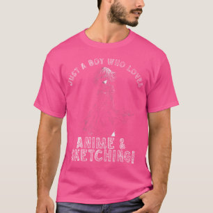 Camiseta Apenas Um Menino Que Ama Anime E Esboça Manga Ani
