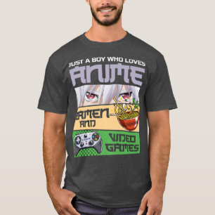 Camiseta Apenas Um Menino Que Ama Anime Ramen E Videos game