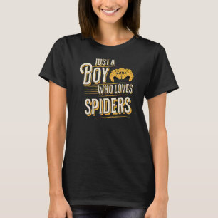 Camiseta Apenas Um Menino Que Ama Aranhas Pet Saltando Aran