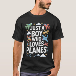 Camiseta Apenas um menino que ama aviões Jovem Aviador Futu