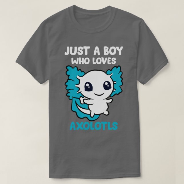 Camiseta Apenas Um Menino Que Ama Axolotls Axolotl Dão Um F (Frente do Design)