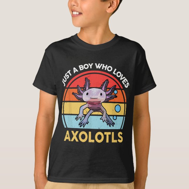 Camiseta Apenas Um Menino Que Ama Axolotls Cute Axolotl (Frente)