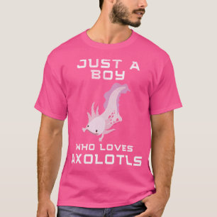 Camiseta Apenas Um Menino Que Ama Axolotls Engraçado Salama