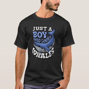 Camiseta Apenas um Menino que Ama Baleias Meninos Crianças 