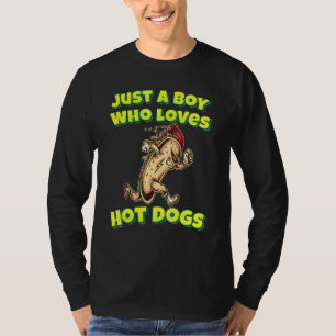 Camiseta Apenas Um Menino Que Ama Cachorros Quentes