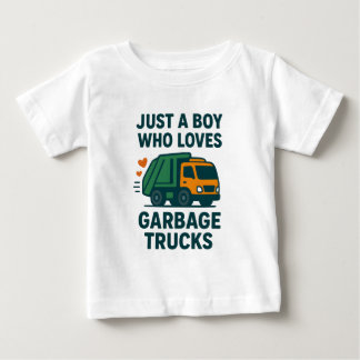Camiseta Apenas um Menino que Ama Caminhões de Lixo Criança