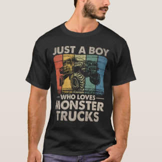 Camiseta Apenas Um Menino Que Ama Caminhões Monstros