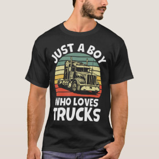 Camiseta Apenas um menino que ama caminhões - Semi Caminhon