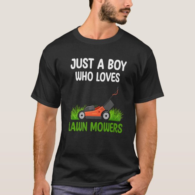 Camiseta Apenas um menino que ama cortadores de grama crian (Frente)