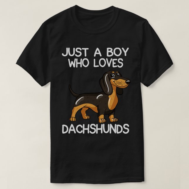 Camiseta Apenas Um Menino Que Ama Dachshances (Frente do Design)