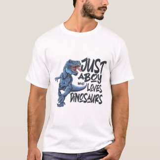Camiseta Apenas Um Menino Que Ama Dinossauros