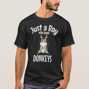 Camiseta Apenas Um Menino Que Ama Donkeys Mule Zoo Animal