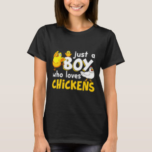 Camiseta Apenas um menino que ama galinhas de granja