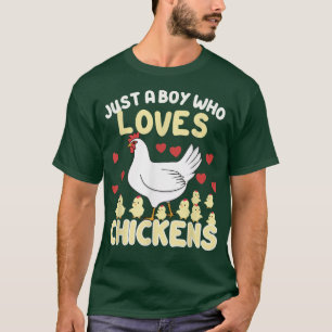 Camiseta Apenas Um Menino Que Ama Galinhas Farmantes Amor D