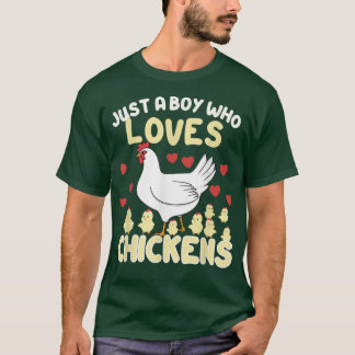 Camiseta Apenas Um Menino Que Ama Galinhas Farmantes Amor D