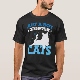 Camiseta Apenas um menino que ama gatos animais natureza Fa