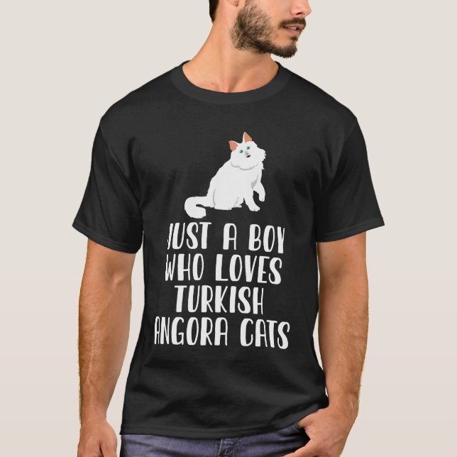 Camiseta Apenas Um Menino Que Ama Gatos De Angora Turcos (Frente)