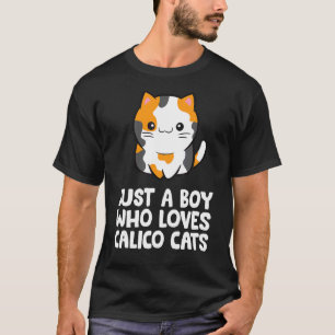 Camiseta Apenas Um Menino Que Ama Gatos De Calico