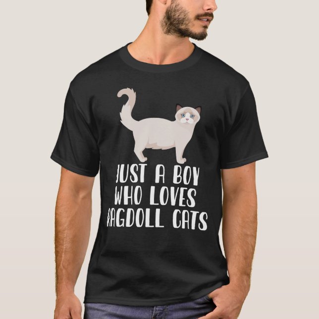 Camiseta Apenas Um Menino Que Ama Gatos De Ragdoll (Frente)