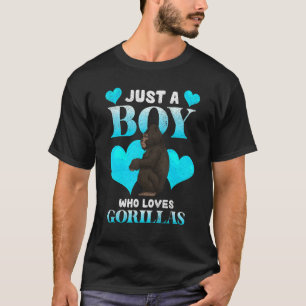 Camiseta Apenas Um Menino Que Ama Gorillas Heart Monkey Gor