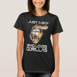 Camiseta Apenas Um Menino Que Ama Gorillas Maior Primatas G