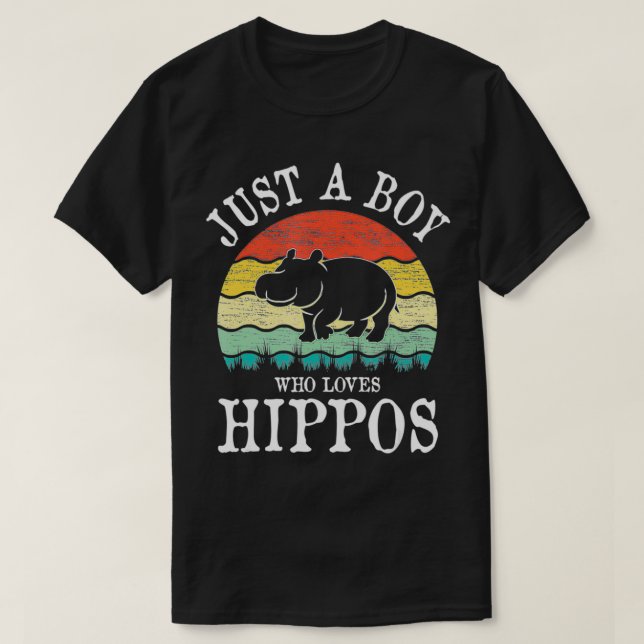 Camiseta Apenas Um Menino Que Ama Hippos (Frente do Design)