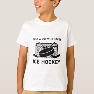 Camiseta Apenas Um Menino Que Ama Hóquei No Gelo