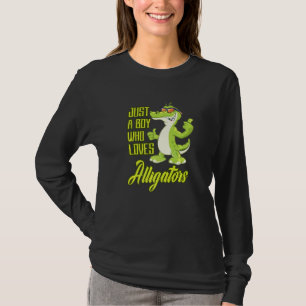 Camiseta Apenas um menino que ama jacarés répteis zoológico