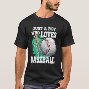 Camiseta Apenas Um Menino Que Ama Jogador De Beisebol