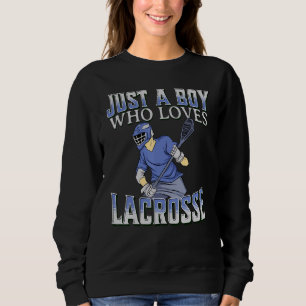 Camiseta Apenas Um Menino Que Ama Lacrosse Criança Esporte 