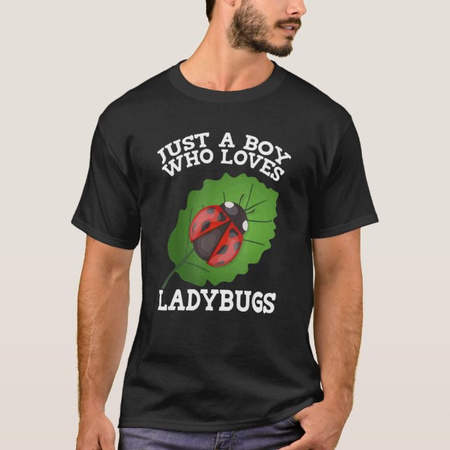 Camiseta Apenas Um Menino Que Ama Ladybugs Ladybug (Frente)