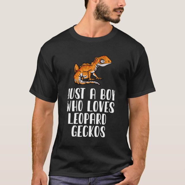 Camiseta Apenas Um Menino Que Ama Leopard Geckos (Frente)