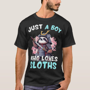 Camiseta Apenas Um Menino Que Ama Lúteras Engraçadas Sloth