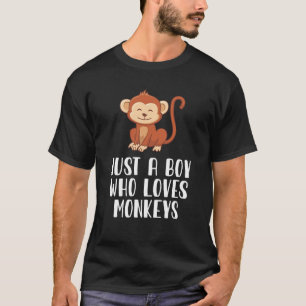Camiseta Apenas Um Menino Que Ama Macacos
