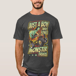 Camiseta Apenas Um Menino Que Ama Monstro Monstro De Trucks