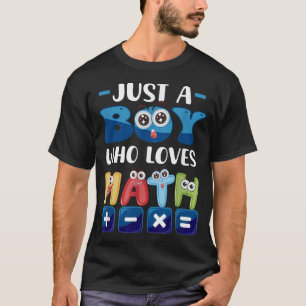 Camiseta Apenas Um Menino Que Ama Números De Estilo De Cart