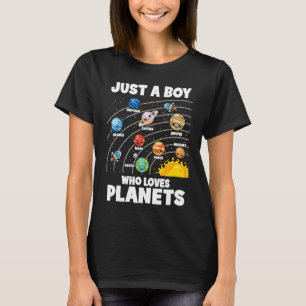 Camiseta Apenas Um Menino Que Ama O Astrolog Do Sistema Sol