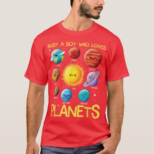 Camiseta Apenas Um Menino Que Ama O Espaço Solar Do Sistema