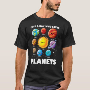 Camiseta Apenas Um Menino Que Ama O Espaço Solar Do Sistema