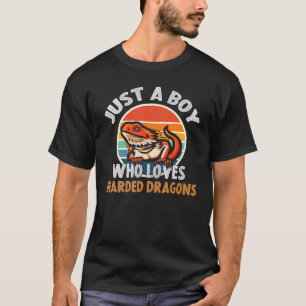 Camiseta Apenas um menino que ama o lagarto réptil dragão b