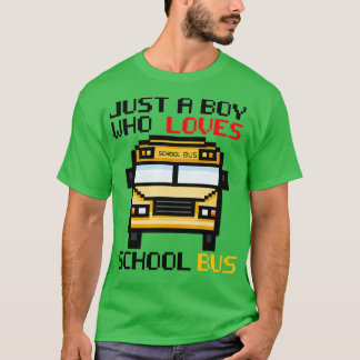 Camiseta apenas um menino que ama o ônibus escolar 11
