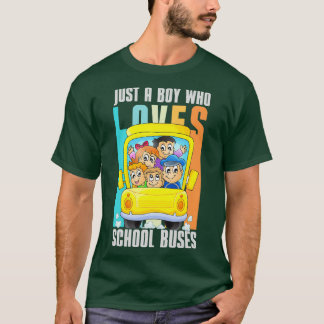 Camiseta Apenas Um Menino Que Ama Os Amantes De Ônibus Na E