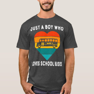 Camiseta Apenas um menino que ama os ônibus escolares 1