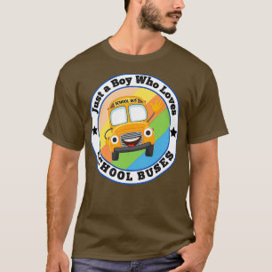Camiseta Apenas um menino que ama os ônibus escolares 100 d