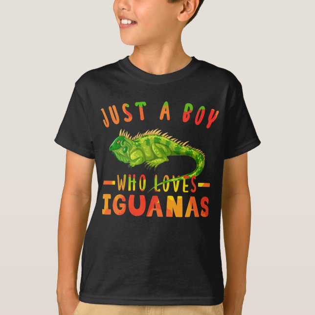 Camiseta Apenas Um Menino Que Ama Os Répteis Do Iguanas Liz (Frente)