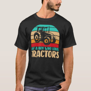 Camiseta Apenas Um Menino Que Ama Os Tratores, Fazendas Men